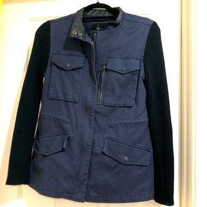 Sanctuary jacket with knit sleeves